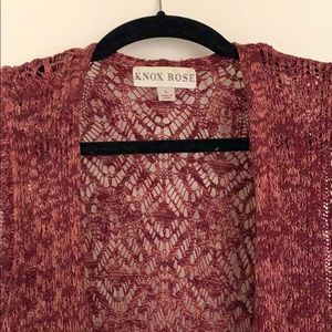 Knox Rose knitted sleeveless burgundy duster